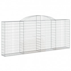 Kosze gabionowe z łukiem, 2 szt, 300x30x120/140 cm, żelazo