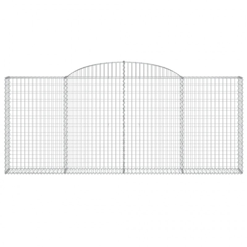 Kosze gabionowe z łukiem, 2 szt, 300x30x120/140 cm, żelazo