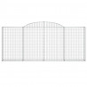 Kosze gabionowe z łukiem, 2 szt, 300x30x120/140 cm, żelazo