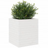 Donica ogrodowa, biała, 40x40x46 cm, lite drewno sosnowe