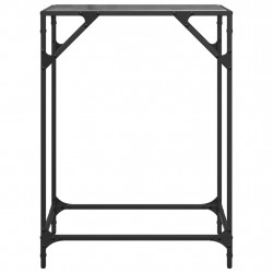 Stolik kawowy z czarnym, szklanym blatem, 60x35x81 cm, stal