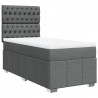 Łóżko kontynentalne z materacem, ciemnoszara tkanina 90x200 cm