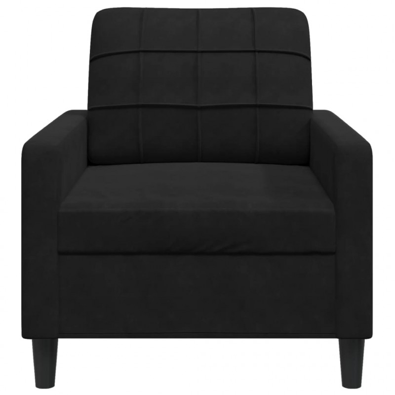 Fotel, czarny, 60 cm, obity aksamitem
