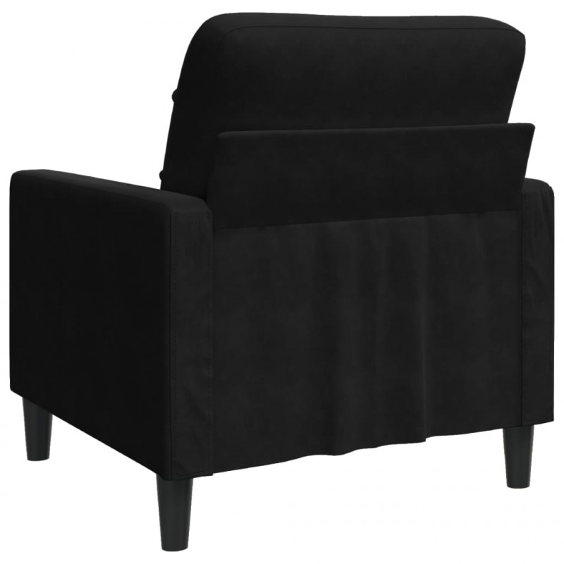 Fotel, czarny, 60 cm, obity aksamitem
