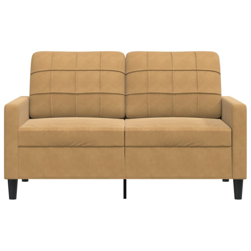 Sofa 2-osobowa, brązowy, 120 cm, tapicerowana aksamitem