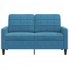 Sofa 2-osobowa, niebieski, 120 cm, tapicerowana aksamitem