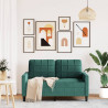 Sofa 2-osobowa, ciemnozielona, 120 cm, tapicerowana aksamitem