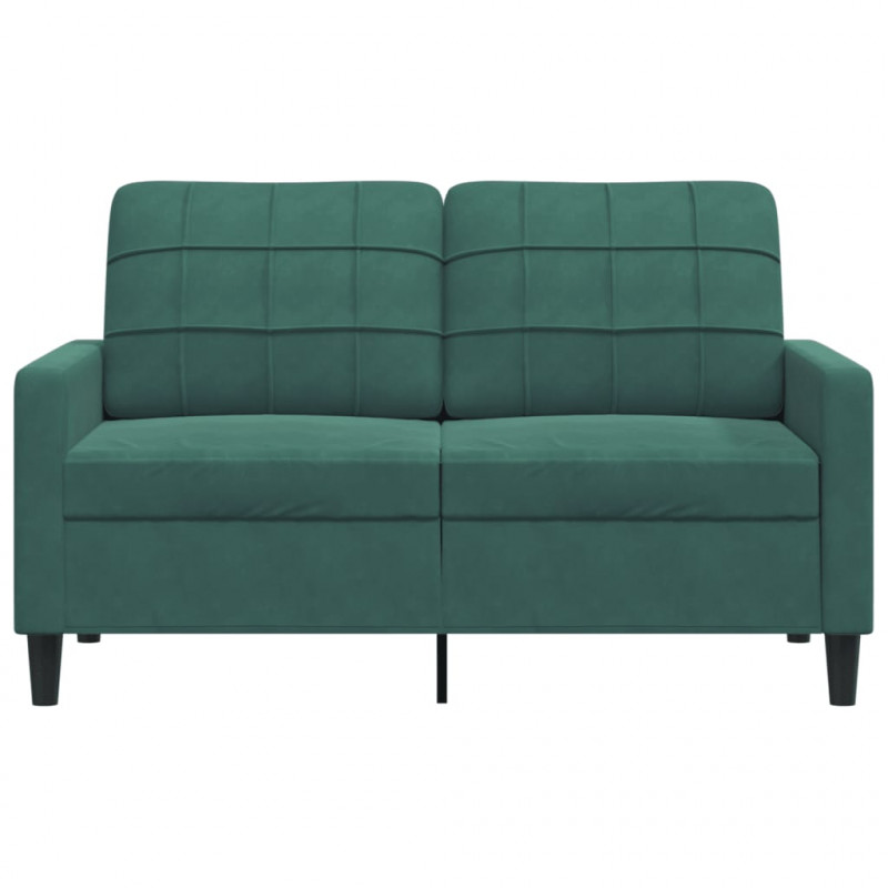 Sofa 2-osobowa, ciemnozielona, 120 cm, tapicerowana aksamitem