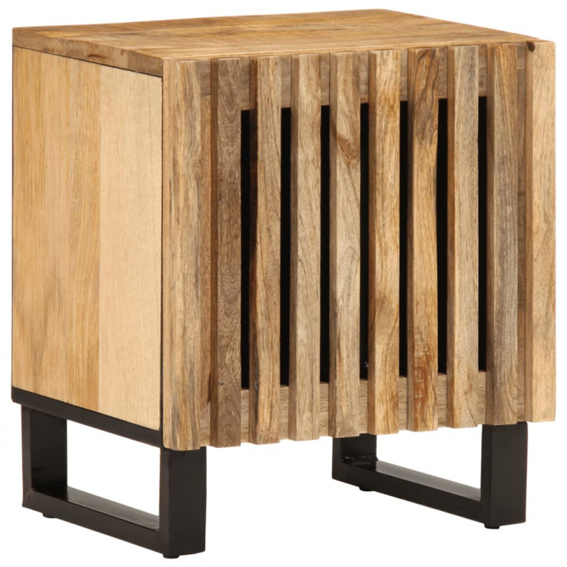 Szafka nocna, 40x34x46 cm, lite surowe drewno mango