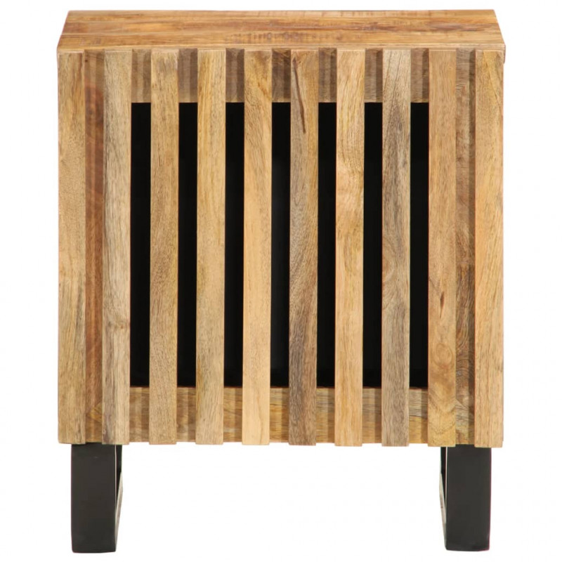 Szafka nocna, 40x34x46 cm, lite surowe drewno mango