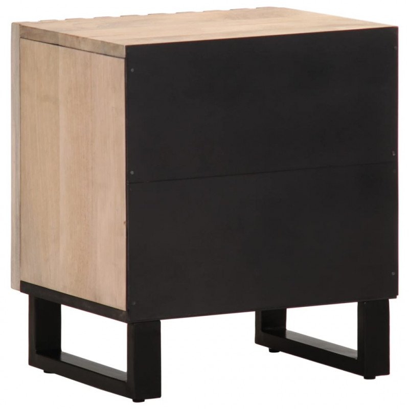 Szafki nocne, 2 szt., 40x34x46 cm, bielone drewno mango
