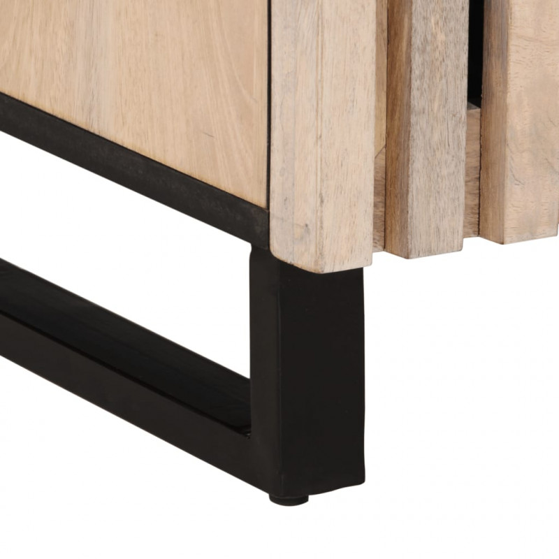 Szafki nocne, 2 szt., 40x34x46 cm, bielone drewno mango
