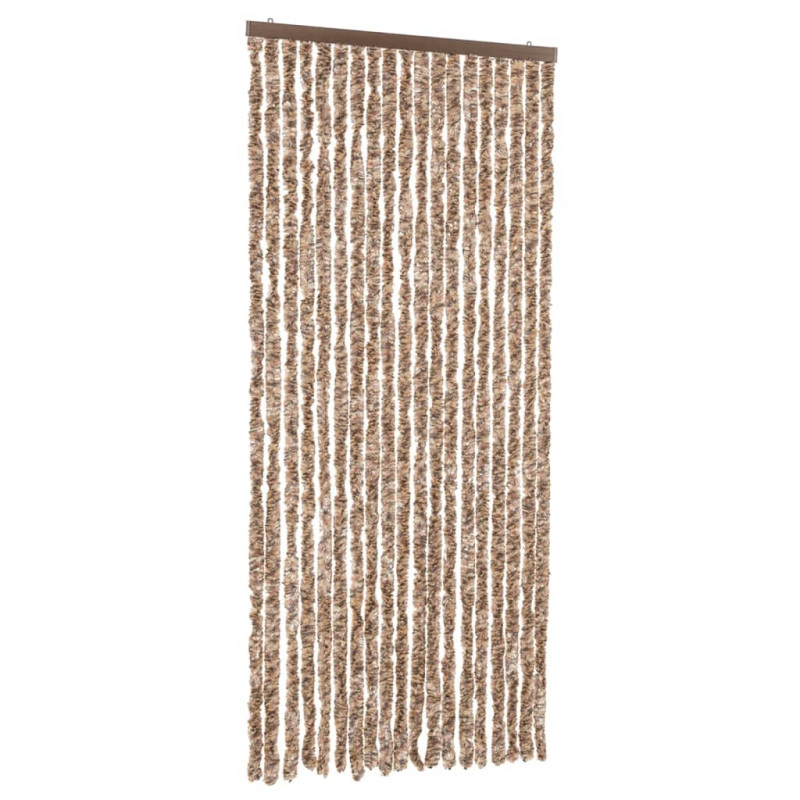 Zasłona przeciwko owadom, beż i ciemny brąz, 56x200 cm, szenil