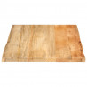 Blat stołu, 80x60x2,5 cm, naturalna krawędź, lite drewno mango