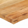 Blat stołu, 80x60x2,5 cm, naturalna krawędź, lite drewno mango