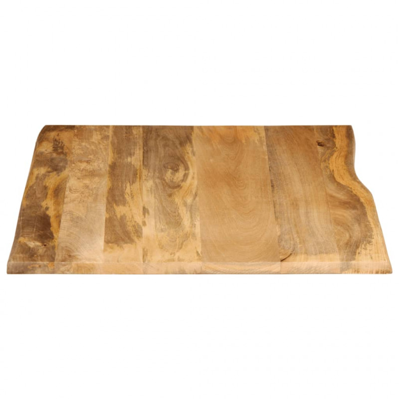 Blat stołu, 90x80x2,5 cm, naturalna krawędź, lite drewno mango