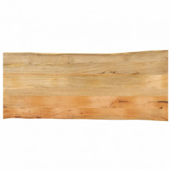 Blat stołu, 140x60x2,5 cm, naturalna krawędź, lite drewno mango