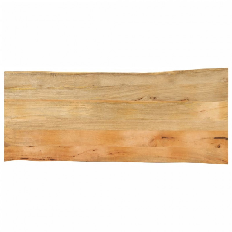 Blat stołu, 140x60x2,5 cm, naturalna krawędź, lite drewno mango