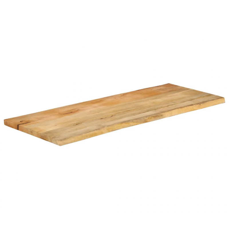 Blat stołu, 140x60x2,5 cm, naturalna krawędź, lite drewno mango