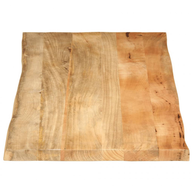 Blat stołu, 140x60x2,5 cm, naturalna krawędź, lite drewno mango