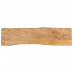 Blat stołu, 180x40x3,8 cm, naturalna krawędź, lite drewno mango