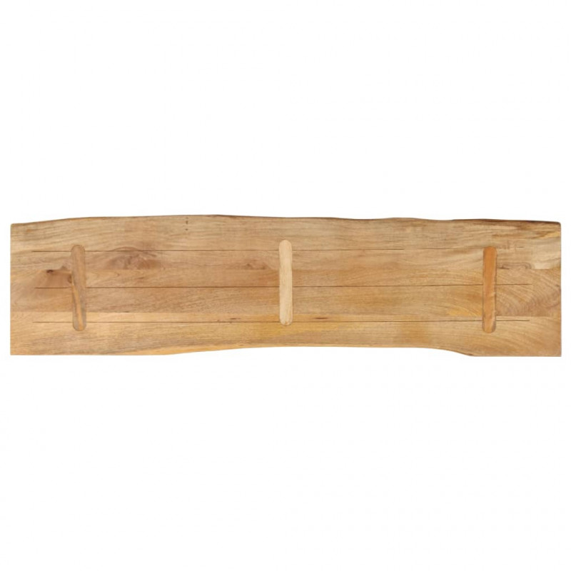 Blat stołu, 180x40x3,8 cm, naturalna krawędź, lite drewno mango
