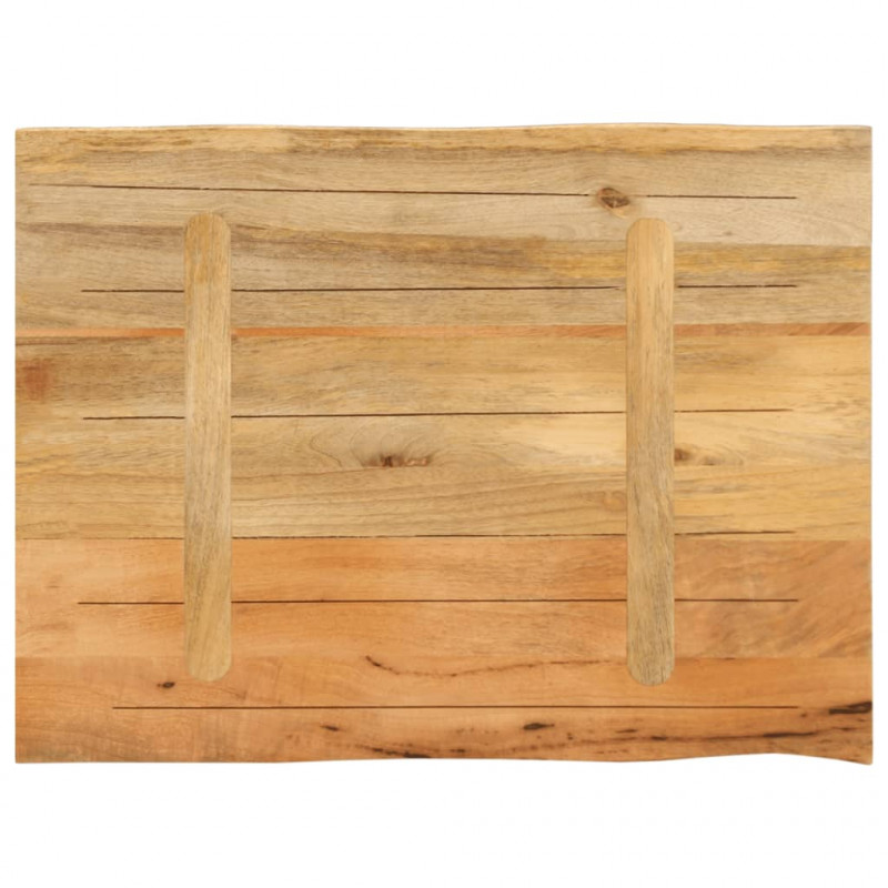Blat stołu, 80x60x3,8 cm, naturalna krawędź, lite drewno mango