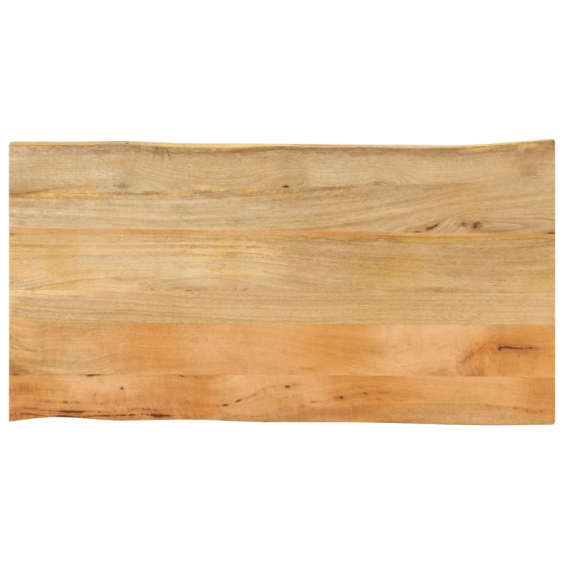 Blat stołu, 100x60x3,8 cm, naturalna krawędź, lite drewno mango