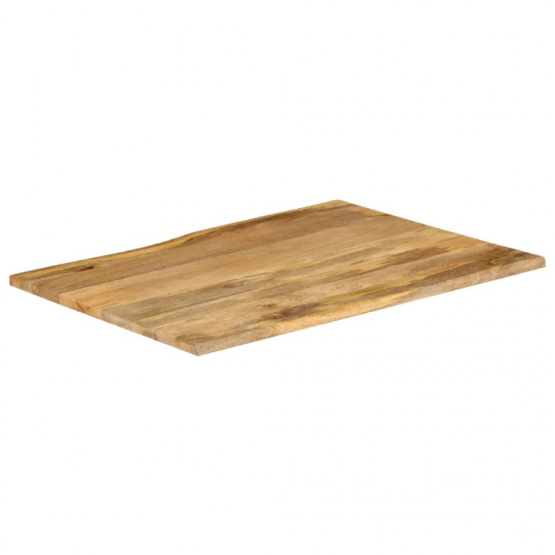 Blat stołu, 110x80x3,8 cm, naturalna krawędź, lite drewno mango