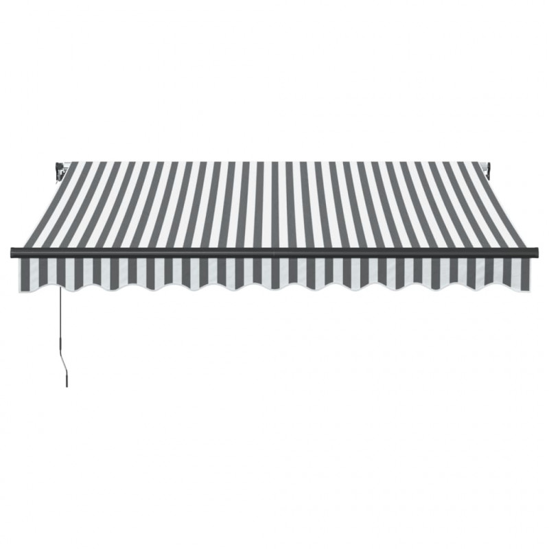 Ręcznie zwijana markiza z LED, antracytowo-biała, 300x250 cm