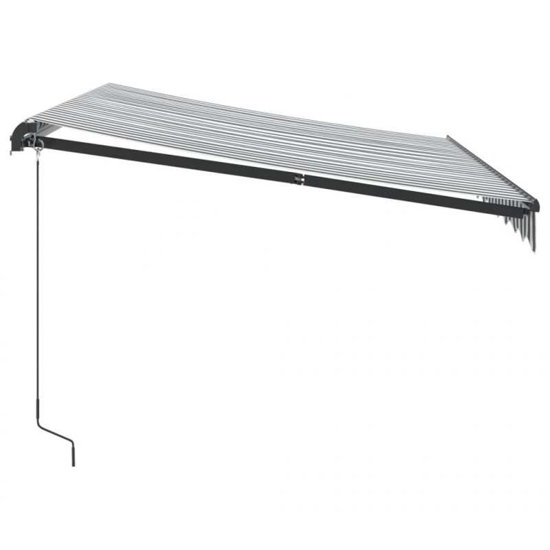 Ręcznie zwijana markiza z LED, antracytowo-biała, 300x250 cm