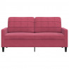 Sofa 2-osobowa, winna czerwień, 140 cm, tapicerowana aksamitem