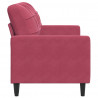 Sofa 2-osobowa, winna czerwień, 140 cm, tapicerowana aksamitem