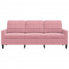 Sofa 3-osobowa, różowa, 180 cm, obita aksamitem