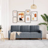 Sofa 3-osobowa, ciemnoszara, 180 cm, obita aksamitem