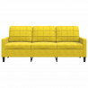 Sofa 3-osobowa, żółty, 180 cm, tapicerowana aksamitem