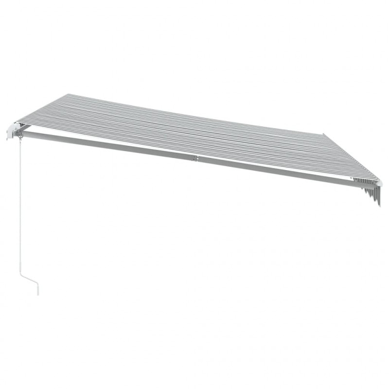 Ręcznie zwijana markiza z LED, antracytowo-biała, 400x300 cm