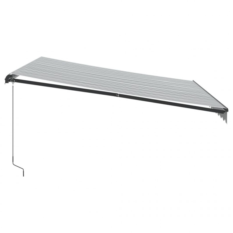 Ręcznie zwijana markiza z LED, antracytowo-biała, 400x350 cm