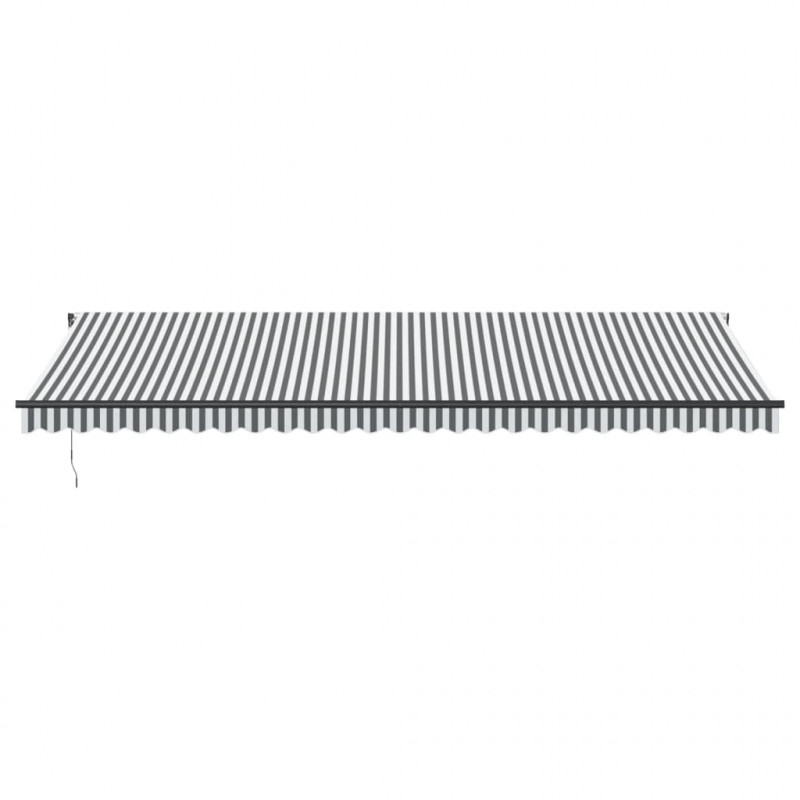 Ręcznie zwijana markiza z LED, antracytowo-biała, 600x350 cm