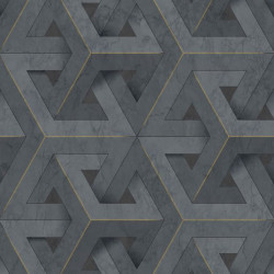 DUTCH WALLCOVERINGS Tapeta Onyx, antracytowo-złota