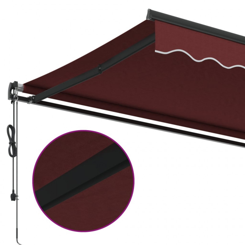 Automatycznie zwijana markiza, burgundowa, 500x300 cm