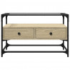Szafka pod TV ze szklanym blatem, dąb sonoma, 80x35x51 cm