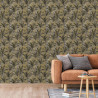 DUTCH WALLCOVERINGS Tapeta Palm Trees, złoto-czarna