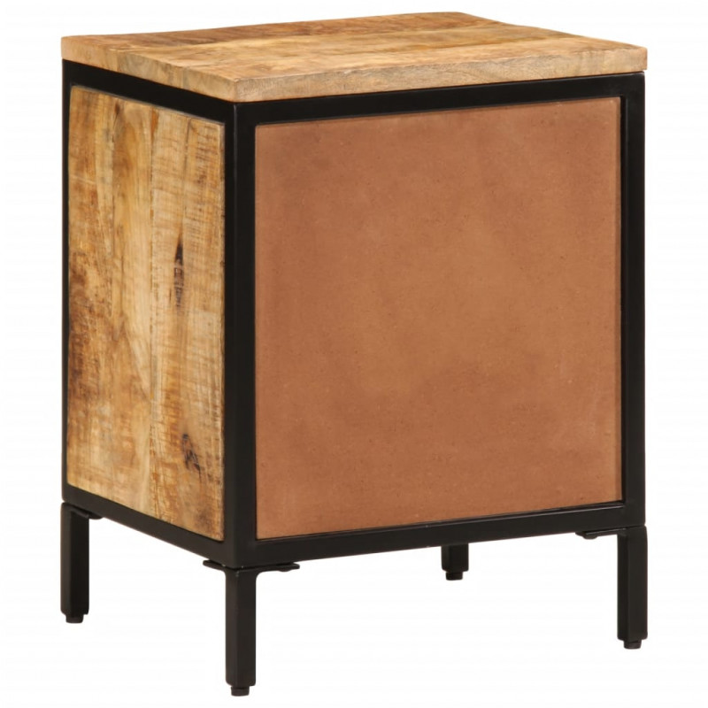Szafka nocna z 2 szufladami, 40x35x53 cm, surowe drewno mango