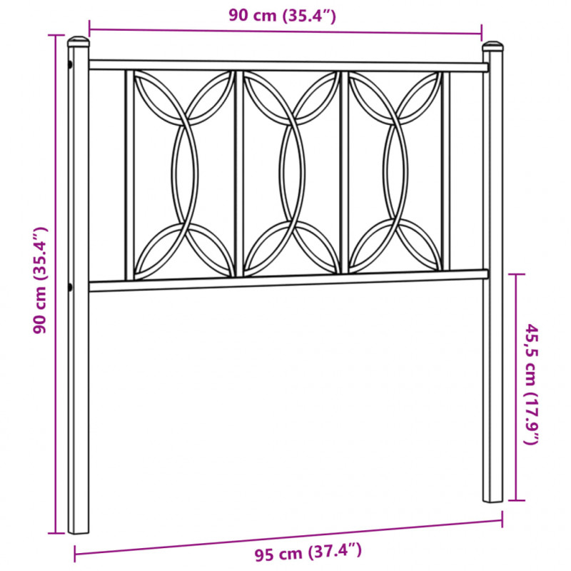 Metalowe wezgłowie, białe, 90 cm