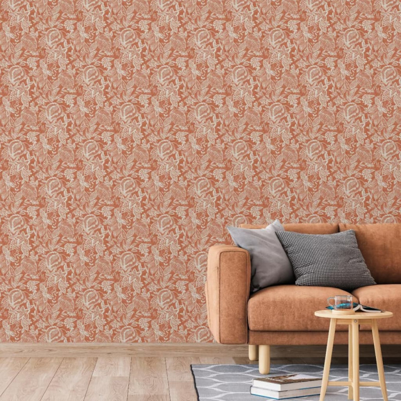 DUTCH WALLCOVERINGS Tapeta Mae, pomarańczowo-beżowa