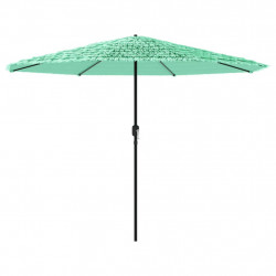 Parasol ogrodowy na stalowym słupku, zielony, 388x388x248 cm