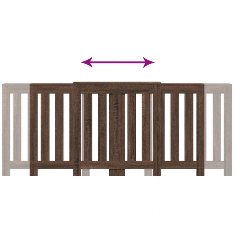 Osłona na grzejnik, brązowy dąb, 205x21,5x83,5 cm