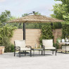 Parasol ogrodowy z LED, stalowy słupek, brązowy, 246x246x230 cm