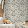 DUTCH WALLCOVERINGS Tapeta Leafs, beżowo-brązowa